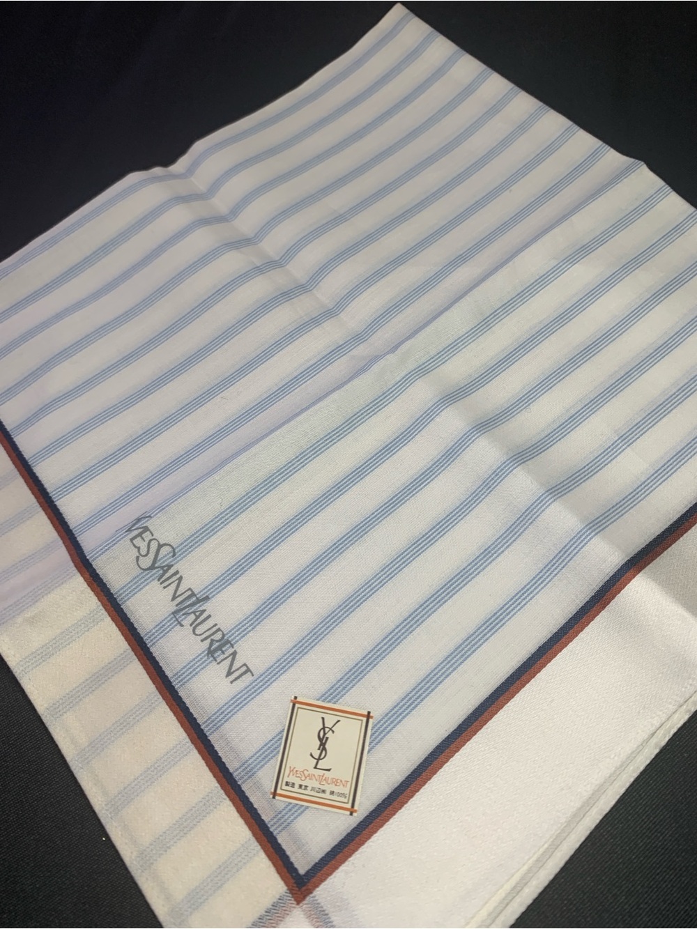 Yves Saint Laurent 
White Cotton Handkerchief